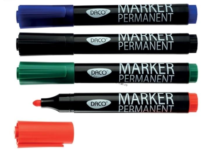 Marker permanent DACO rosu, negru, verde, albastru