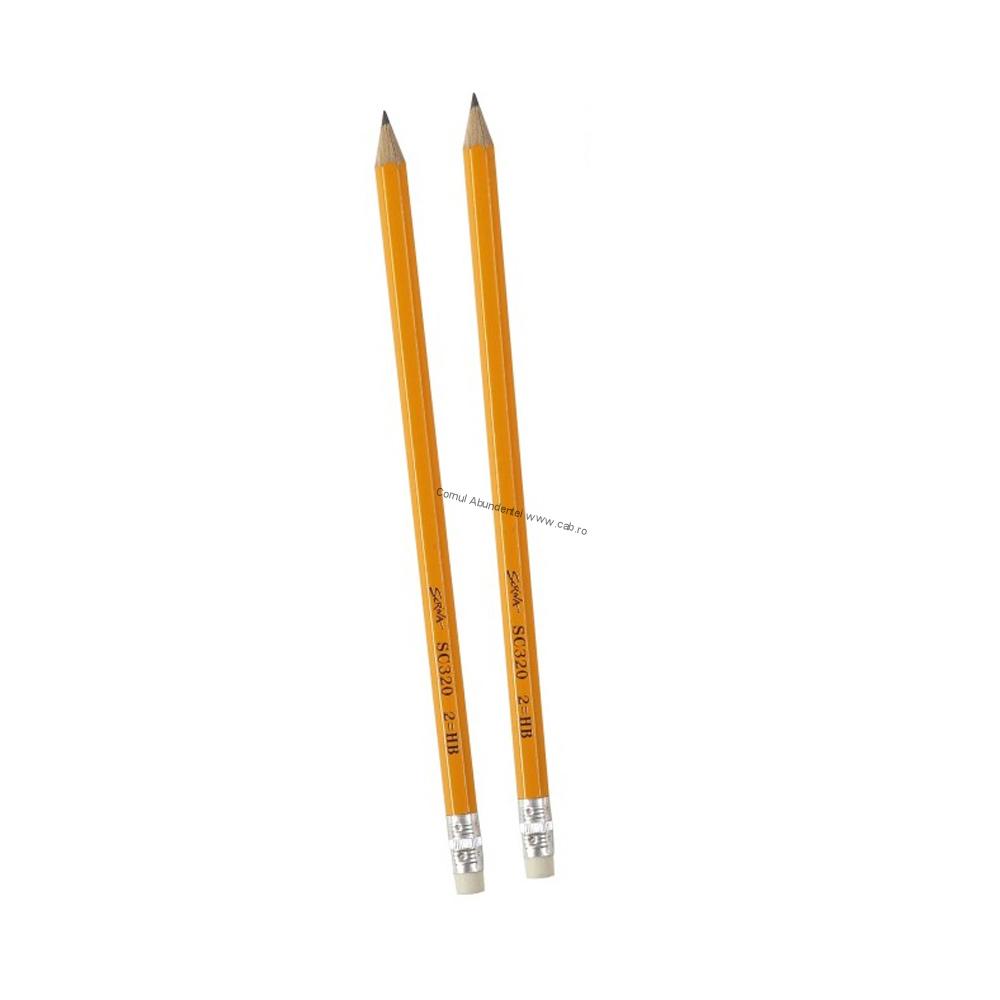 Creion HB cu radiera 