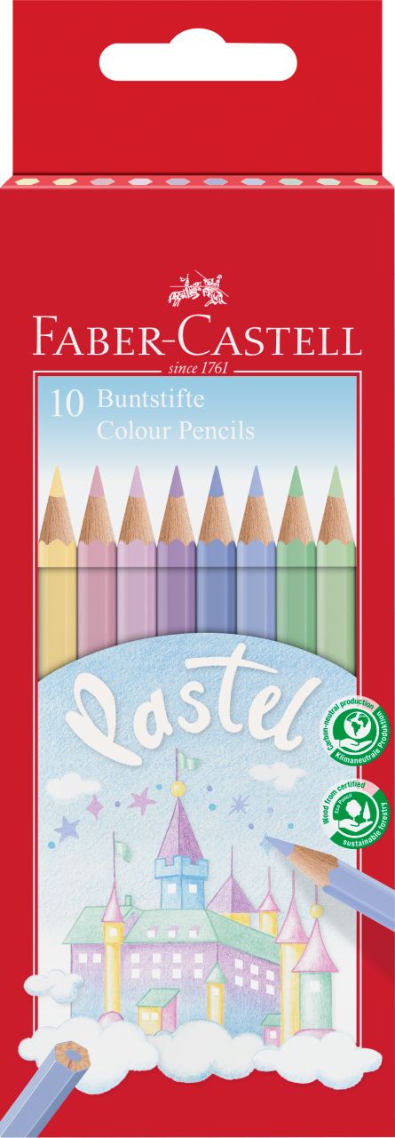 Creionae colorate pastel Faber-Castell, set 10