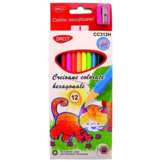 Creion color 12 culori hexagonal DACO CC312H